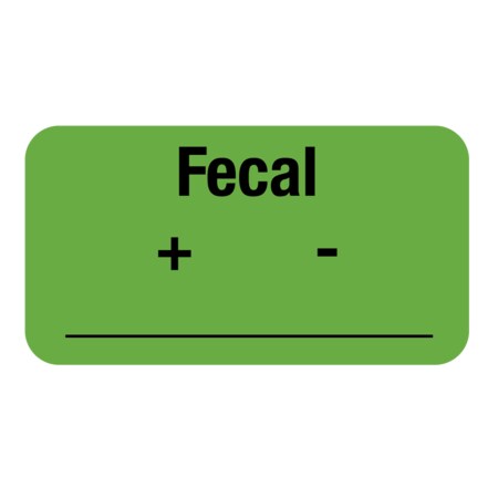 Nevs Label, Fecal Date_ 7/8 x 1-5/8 Flr Green w/Black LW-0014